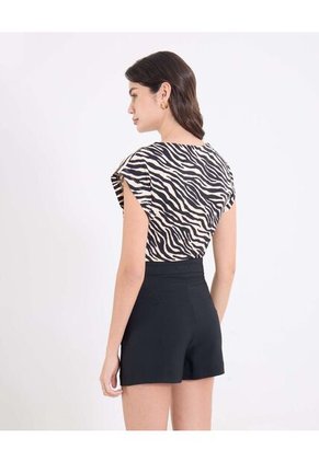 Camiseta  Para Mujer Manga Corta Cuello Redondo Color Negro Marca Ostu #40092787