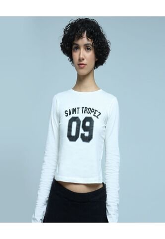 Camiseta Para Mujer Manga Larga Color Blanco Marca Ostu #40091950 Ostu