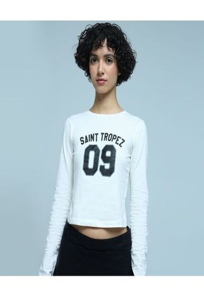 Camiseta Para Mujer Manga Larga Color Blanco Marca Ostu #40091950