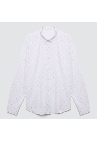 Camisa Para Hombre Manga Larga Sin Bolsillo Color Blanco Marca Ostu #60010537 Ostu