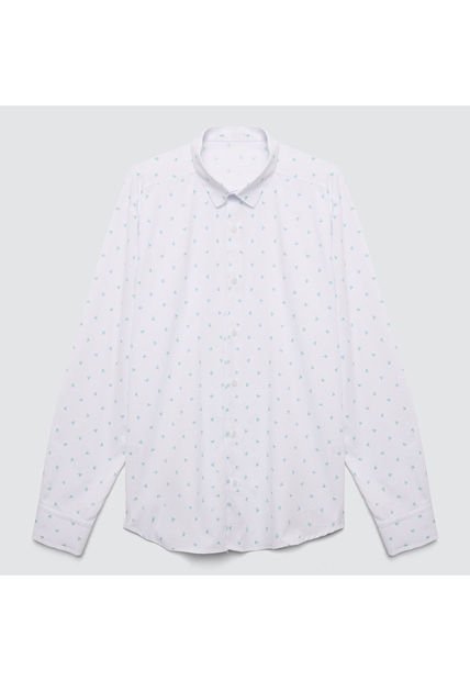 Camisa Para Hombre Manga Larga Sin Bolsillo Color Blanco Marca Ostu #60010537