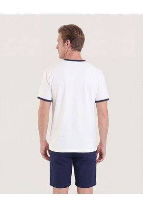 Camiseta  Para Hombre Manga Corta Cuello Redondo Color Crema Marca Ostu #60091861