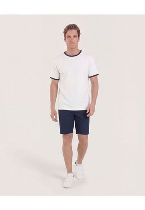 Camiseta  Para Hombre Manga Corta Cuello Redondo Color Crema Marca Ostu #60091861