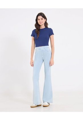 Camiseta  Para Mujer Crop Top Manga Corta Color Azul Marca Ostu #40092694