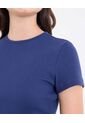 Camiseta  Para Mujer Crop Top Manga Corta Color Azul Marca Ostu #40092694 de Ostu