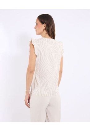 Blusa Para Mujer Manga Corta Color Beige Marca Ostu #40121221