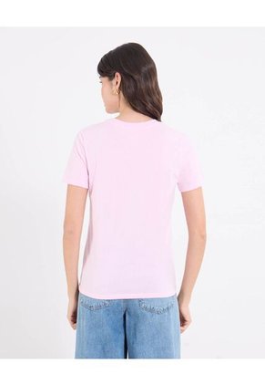 Camiseta  Para Mujer Manga Corta Cuello Redondo Color Rosado Marca Ostu #40092742