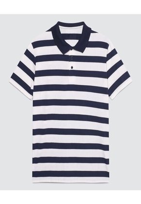 Polo Para Hombre Cuello Tejido Sin Bolsillo Color Azul  Marca Ostu #60110494