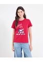 Camiseta  Para Mujer Manga Corta Cuello Redondo Color Rojo Marca Ostu #40092747 de Ostu