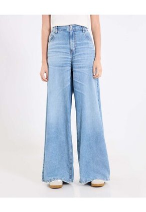 Jean Para Mujer Wide-Leg Color Azul Marca Ostu #40160636