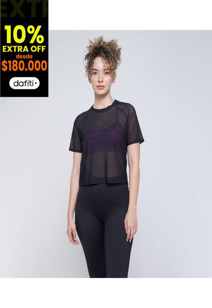 Camiseta Para Mujer Manga Corta Cuello Redondo Color Negro Marca Ostu #40092169