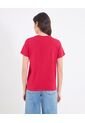 Camiseta  Para Mujer Manga Corta Cuello Redondo Color Rojo Marca Ostu #40092747 de Ostu