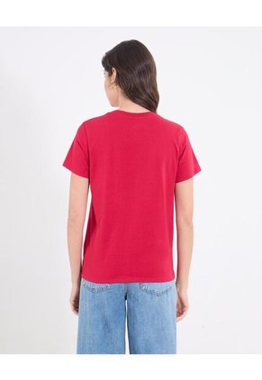 Camiseta  Para Mujer Manga Corta Cuello Redondo Color Rojo Marca Ostu #40092747