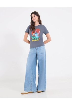 Camiseta  Para Mujer Manga Corta Cuello Redondo Color Gris Marca Ostu #40092743