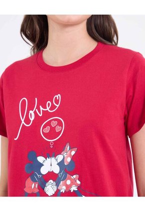 Camiseta  Para Mujer Manga Corta Cuello Redondo Color Rojo Marca Ostu #40092747