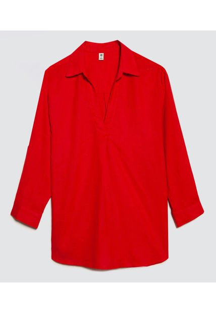 Camisa Para Mujer Manga 3/4 Color Rojo Marca Ostu #40010255