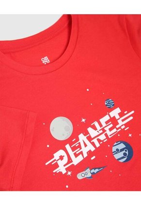 Pijama Infantil Niño M/C P/L Color Rojo Marca Ostu #80040102