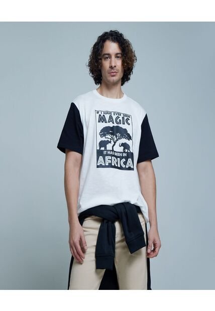 Camiseta Para Hombre Manga Corta Color Blanco Marca Ostu #60091153