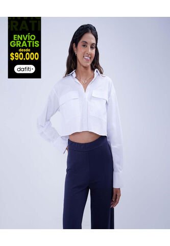 Camisa Para Mujer Manga Larga Color Blanco Marca Ostu #40010249 Ostu