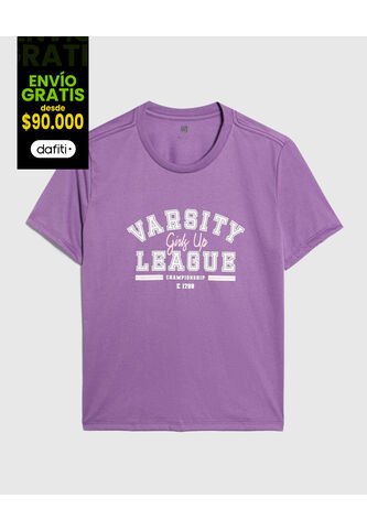 Camiseta Para Mujer Manga Corta Color Morado Marca Ostu #40092052 Ostu