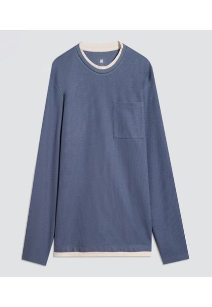 Camiseta Para Hombre Manga Larga Color Azul  Marca Ostu #60091539