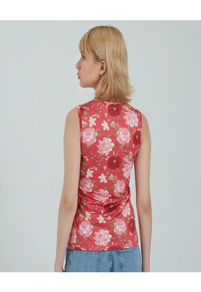 Top Para Mujer Cuello Redondo Color Rosado Oscuro Marca Ostu #40220297