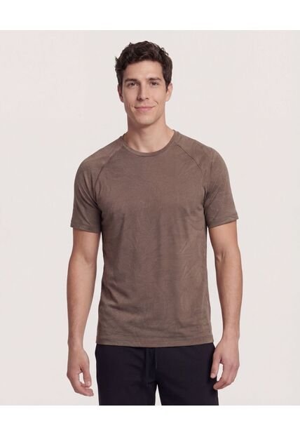 Camiseta  Para Hombre Manga Corta Cuello Redondo Color Camel Marca Ostu #60091884