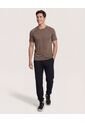 Camiseta  Para Hombre Manga Corta Cuello Redondo Color Camel Marca Ostu #60091884 de Ostu