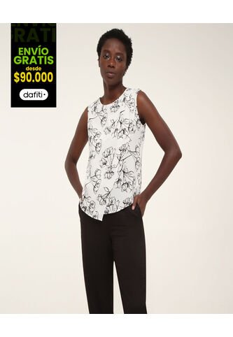 Blusa Para Mujer Manga Sisa Color Blanco Marca Ostu #40120731 Ostu