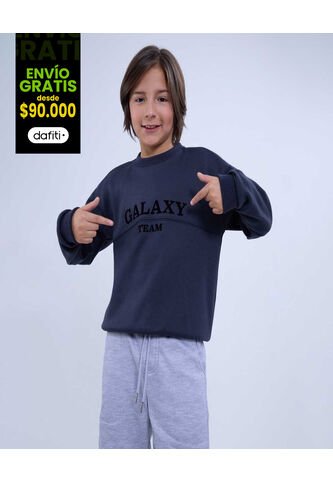 Buzo Para Niño Cuello Redondo Color Azul  Marca Ostu #80060145 Ostu