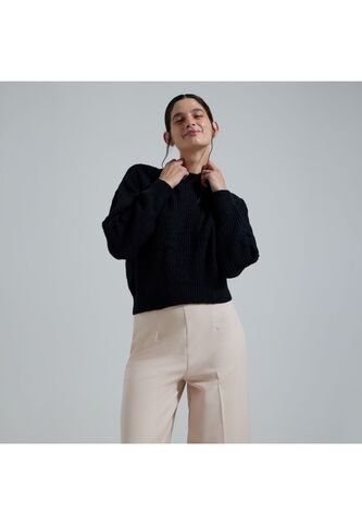 Saco Para Mujer Cuello Redondo Color Negro Marca Ostu #40330079 Ostu