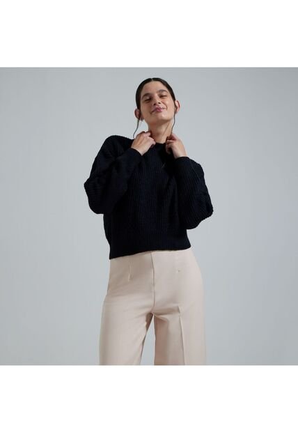 Saco Para Mujer Cuello Redondo Color Negro Marca Ostu #40330079