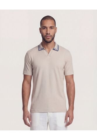 Polo  Para Hombre Cuello Tejido Sin Bolsillo Color Avena Marca Ostu #60119071 Ostu