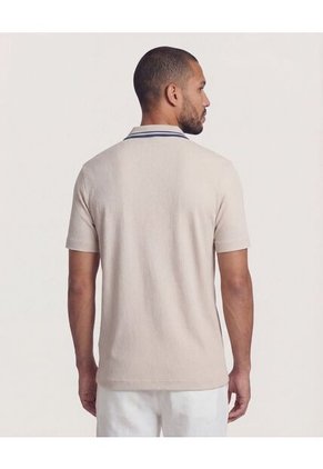 Polo  Para Hombre Cuello Tejido Sin Bolsillo Color Avena Marca Ostu #60119071