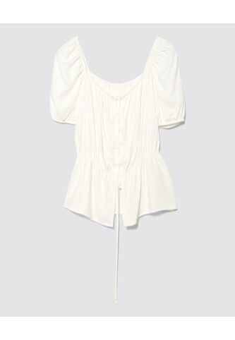 Blusa Para Mujer Manga Corta Color Blanco Marca Ostu #40120824 Ostu