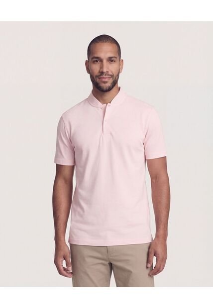 Polo  Para Hombre Cuello Mao Sin Bolsillo Color Rosa Marca Ostu #60110912