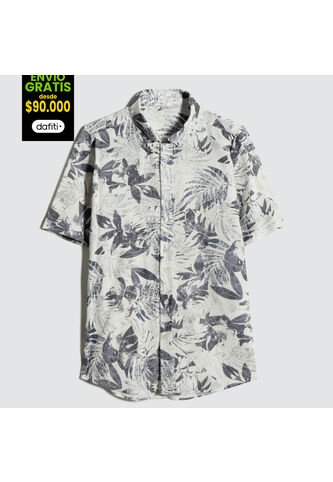 Camisa Para Hombre Manga Corta Sin Bolsillo Color Azul  Marca Ostu #60010726 Ostu