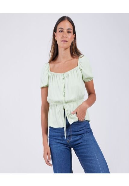 Blusa Para Mujer Manga Corta Color Verde  Marca Ostu #40120828
