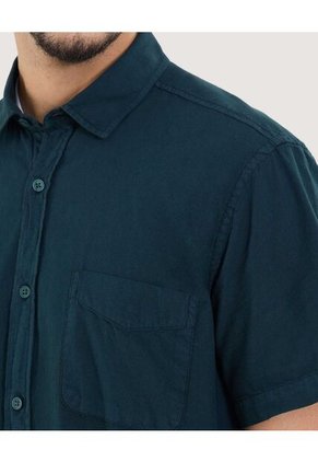 Camisa Para Hombre Manga Corta Con Bolsillo Cuello Casual M Color Verde Marca Ostu #60010791