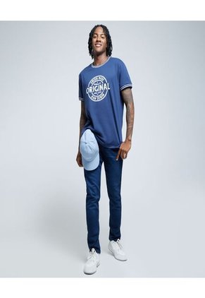 Camiseta Para Hombre Manga Corta Color Azul Marca Ostu #60091315