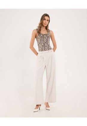 Top Para Mujer Cuello Redondo Color Beige Marca Ostu #40220329