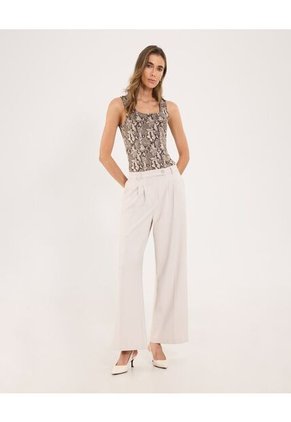 Top Para Mujer Cuello Redondo Color Beige Marca Ostu #40220329