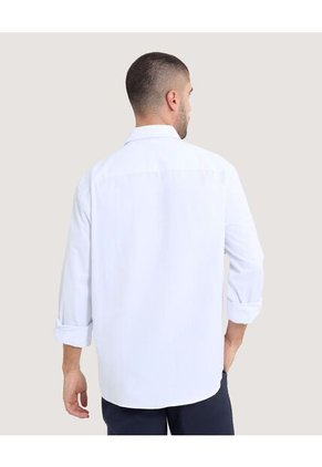 Camisa Para Hombre Manga Larga Con Bolsillo Cuello Casual M Color Crudo Marca Ostu #60010795