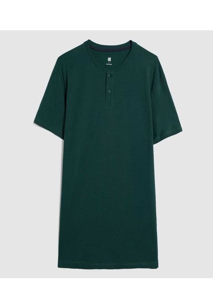 Camiseta Para Hombre Manga Corta Cuello Henley Color Verde  Marca Ostu #60091424