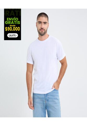 Camiseta Interior Para Hombre Manga Corta Color Blanco Marca Ostu #60020010 Ostu