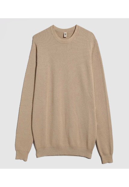 Saco Para Hombre Cuello Redondo Color Beige Marca Ostu #60330046