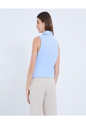 Blusa Para Mujer Manga Sisa Color Azul Marca Ostu #40121131