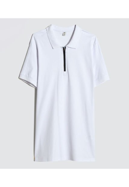 Polo Para Hombre Cuello Tejido Sin Bolsillo Color Blanco Marca Ostu #60110700
