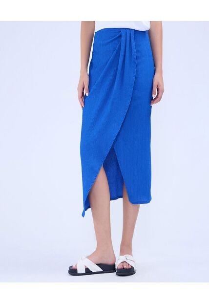 Falda Para Mujer Medio Color Azul Rey Marca Ostu #40140156