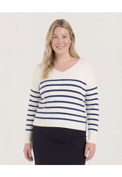 Saco Para Mujer Cuello V Color Azul  Marca Ostu #40330078